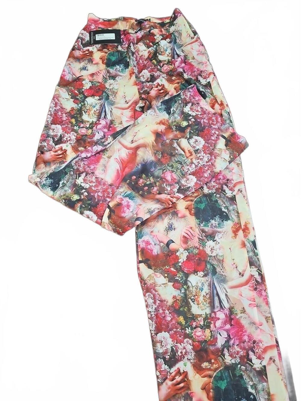 Pretty Little Things Gorgeous Wide Leg Floral Victorian Pants Side Zip Sz 6 NWT